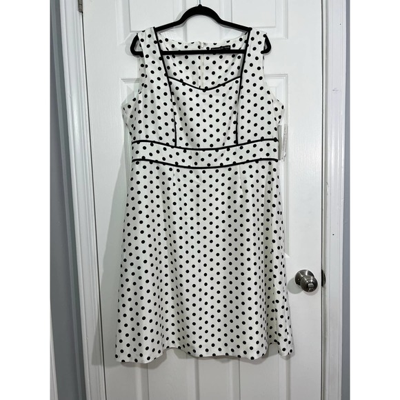 PRESTON & YORK A LINE SLEEVELESS POLKA DOTS DRESS SIZE 18 - Picture 1 of 9